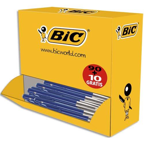 BIC M10 Original Stylos-Bille Rétractables Pointe Moyenne (1,0 mm) - Bleu, Boîte de 90+10