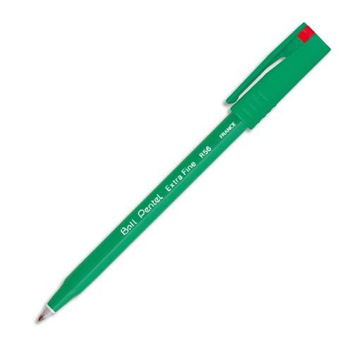 PENTEL Stylo feutre à bille pointe plastique 0,6 mm encre Rouge corps plastique Vert R 56