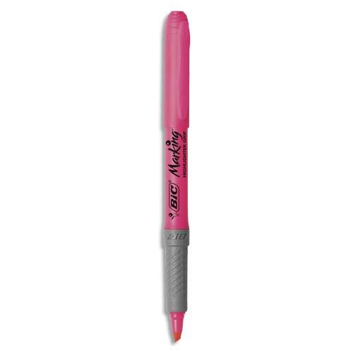 BIC Highlighter Grip Surligneurs Pointe Biseautée - Rose