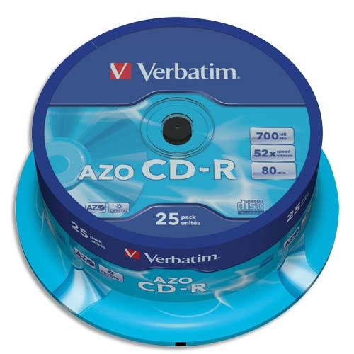 VERBATIM Tour de 25 CD 700 MB 43352 (dont taxe copie privée de 8,83 €)