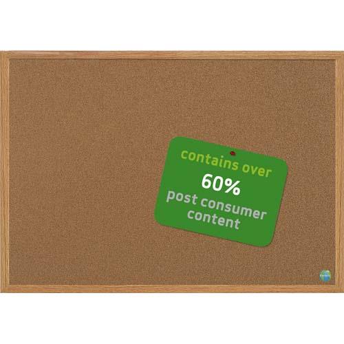 BI-OFFICE Tableau d'affichage Earth en Liège, cadre en bois, recyclé, visserie fournie Format L60xH45 cm (dont eco-taxe mobilier de 0,09 €)