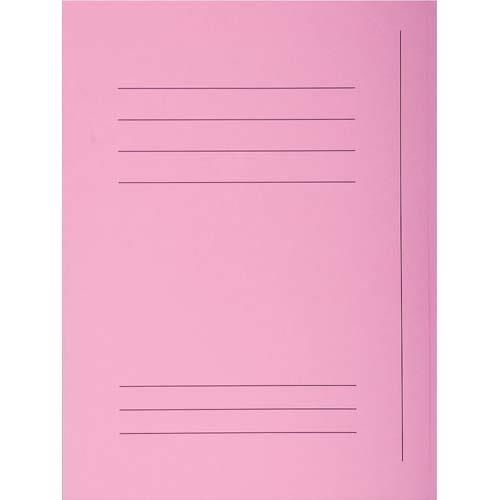EXACOMPTA Paquet de 50 chemises pré-imprimés 3 rabats SUPER 250 en carte 210 grammes Rose