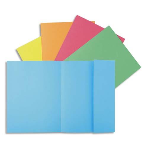 EXACOMPTA Paquet 100 chemises 1 rabat carte 160g SUPER 180. Coloris Vert clair