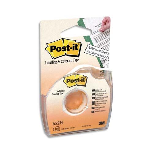 POST-IT Bande de correction adhésive et repositionnable sur dévidoir plastique jetable 8,4 mm x 17,7 m