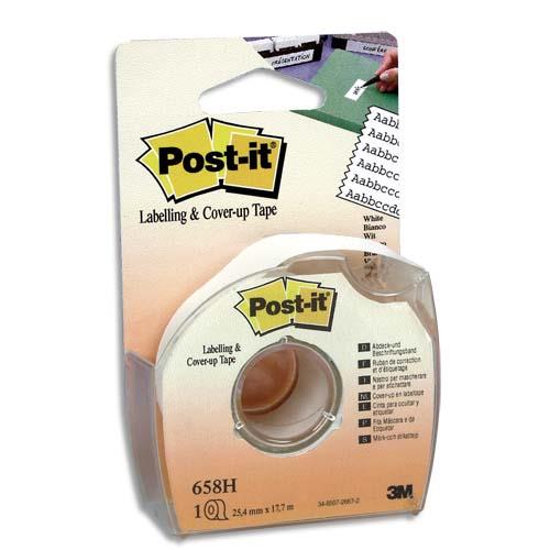 POST-IT Bande de correction adhésive et repositionnable sur dévidoir plastique jetable 25,4 mm x 17,7 m