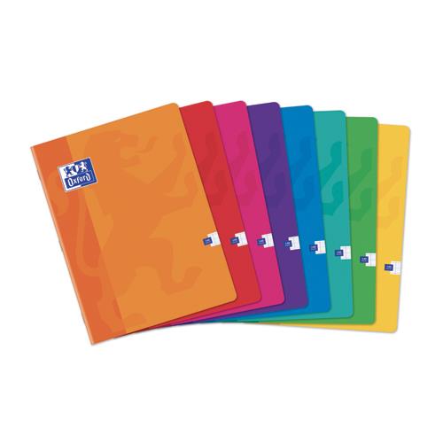 OXFORD Cahier Color Life piqûre 140 pages grands carreaux Seyès 24x32cm. Couverture carte