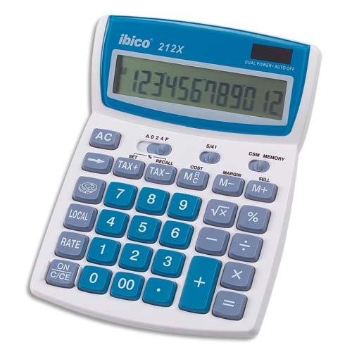 IBICO Calculatrice de bureau 12 chiffres, euro 212X IB410086 (dont eco-taxe de 0,06 €)