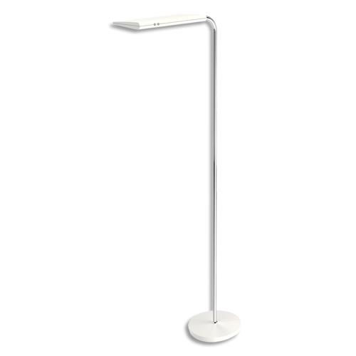 ALBA Lampadaire à Led intégrée Blanc réversible, métal et ABS Hauteur 185 cm, Tête 44x20 cm Socle D31 cm (dont eco-taxe de 1,49 €)