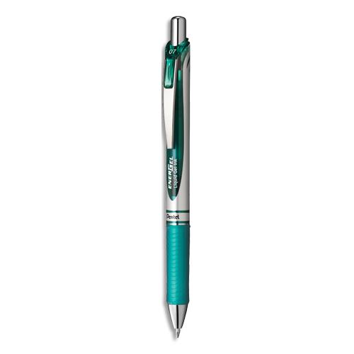 PENTEL Stylo à bille energel rétractable 0.7mm. Encre à pigment infalsifiable Turquoise.