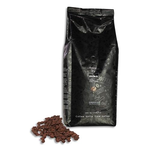 MIKO CAFE Paquet de 1kg de café en grain Emeraude 80% d'Arabica et 20% de Robusta