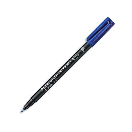 STAEDTLER Feutre multi-usages pour support lisse LUMOCOLOR Encre bleu permanente Pointe fine de 0,6mm