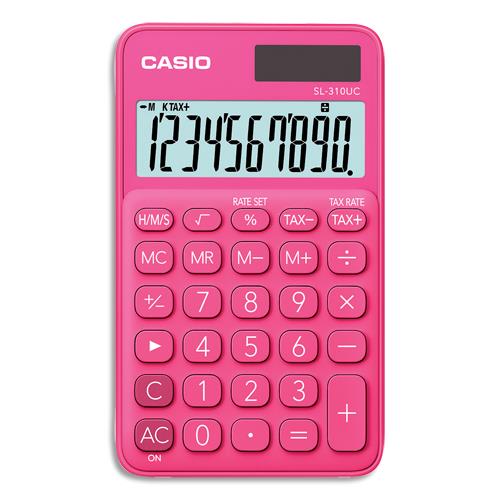 CASIO Calculatrice de poche 10 chiffres Rouge/Rose (Fuchsia) SL-310UC-RD-S-EC (dont eco-taxe de 0,01 €)