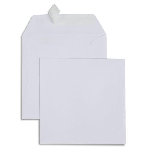 GPV Boîte de 500 enveloppes carrées Blanches 170 x 170 mm 120 g auto-adhesives 4748