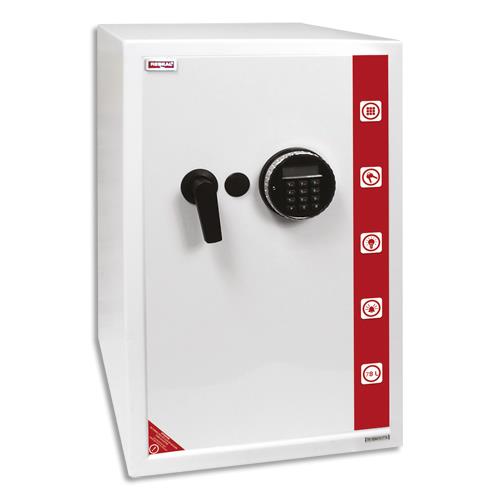 RESKAL Coffre de sécurité SE4 Premium 78 litres Blanc, serrure électronique - Dim : L39 x H60,5 x P41 cm (dont eco-taxe de 4,51 €)