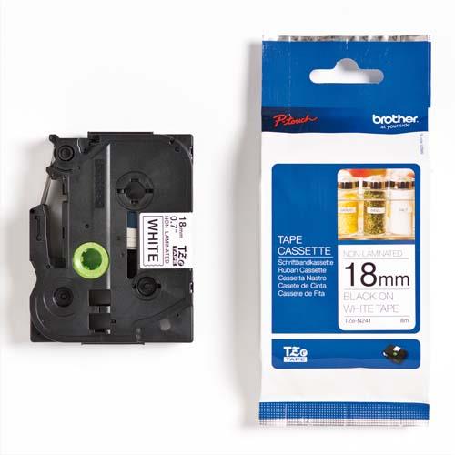 BROTHER Ruban pour PTOUCH non laminé Noir/Blanc 18mmx8m TZEN241