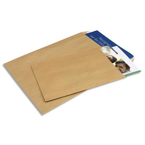 BONG Boîte de 500 pochettes kraft Adour brun auto-adhésives 90g format 176x250mm B5