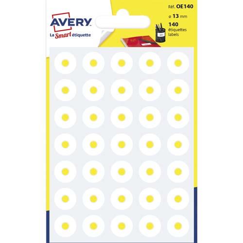 AVERY Sachet de 140 œillets diamètre 13 mm Blanc.