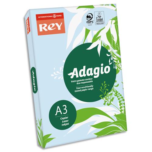 INAPA Ramette 500 feuilles papier couleur pastel ADAGIO Bleu pastel A3 80g