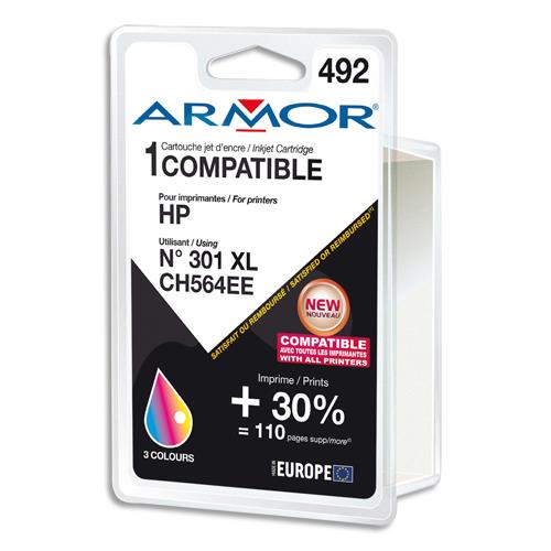 ARMOR Cartouche compatible Jet d'encre 3 Couleurs Cyan Magenta Jaune HP 301XL B20416R1