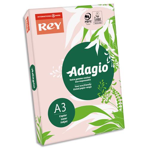 INAPA Ramette 500 feuilles papier couleur pastel ADAGIO Rose pastel A3 80g