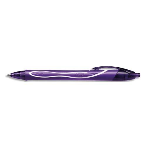 BIC Gel-ocity Quick Dry Stylos-Gel Rétractables Pointe Moyenne (0,7 mm) - Violet