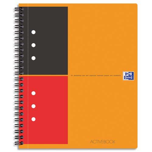 OXFORD Cahier ACTIVEBOOK spirales 160 pages perforées 80g lignée 6mm 17x21cm Couverture polypro Orange