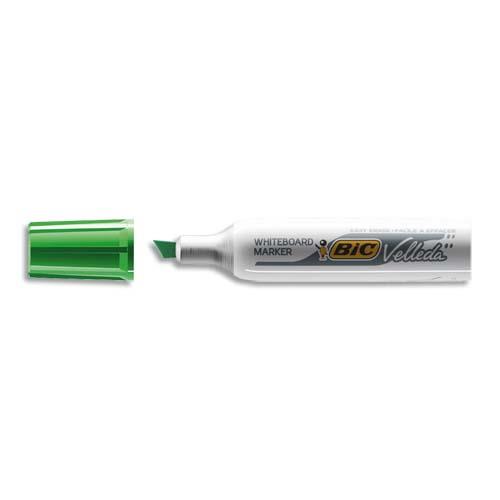 BIC Velleda 1781 Feutres pour Tableau Blanc Effaçables à Sec Pointe Biseautée Large - Vert