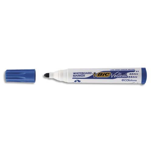 BIC Velleda 1701 ECOlutions Feutres pour Tableau Blanc Effaçables à Sec à Pointe Conique Moyenne - Bleu