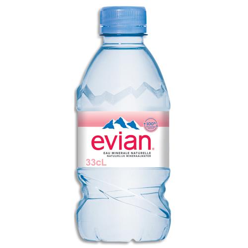 EVIAN Bouteille plastique d'eau 33 cl minérale plate