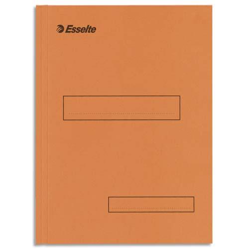 ESSELTE Boîte de 100 sous-dossiers 160g à 2 rabats Orange Scor, pour dossiers armoire et tiroir