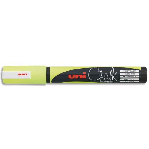 [476698] UNI-BALL Marqueur craie CHALK MARKER, pointe ogive moyenne Jaune fluo