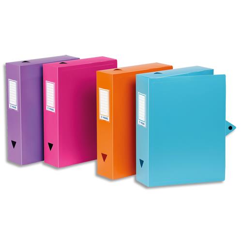 [476850] VIQUEL Boîte de classement CLASSDOC, en polypropylène 8/10ème, dos 8cm, coloris assortis