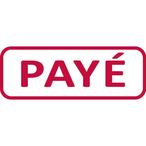 [486814] TRODAT Timbre formule PAYE - Xprint à encrage automatique Rouge. Dim.empreinte 45x16mm