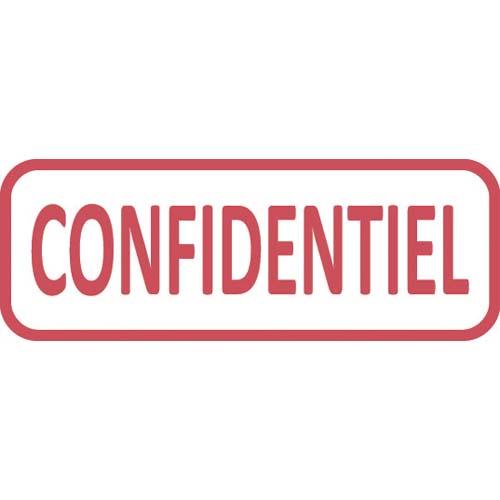 [486863] TRODAT Timbre formule CONFIDENTIEL - Xprint à encrage automatique Rouge. Dim.empreinte 45x16mm