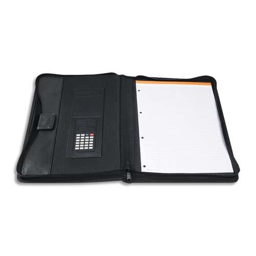 [488521] EXACOMPTA Porte-documents conférencier Exawallet Noir, polypropylène 20/10e recyclé bloc ligné+calculette (dont eco-taxe de 0,11 €)