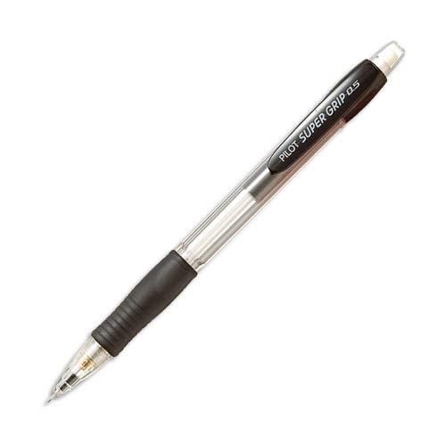 [490110] PILOT Porte-mine 0,5 mm rechargeable corps plastique avec grip caoutchouc Noir SUPERGRIP H185