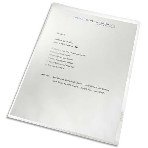 [495678] LEITZ Boîte de 100 chemises Leitz Recycle en plastique 90% recyclé 100% recyclable, transparent 40011103