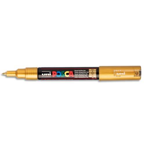 [505213] POSCA Marqueur peinture à eau, encre à pigmentation Or, pointe extra fine PC1MC OR