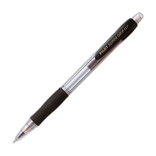 [508944] PILOT Porte-mine 0,7 mm rechargeable corps plastique avec grip caoutchouc Noir SUPERGRIP H187