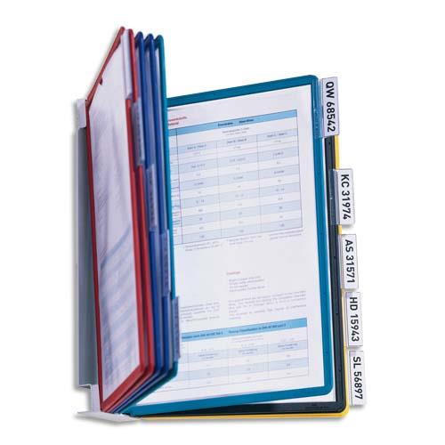 [509436] DURABLE Support mural Vario 10 pochettes Sherpa A4 - onglets indexation bristol Blanc - Assortis