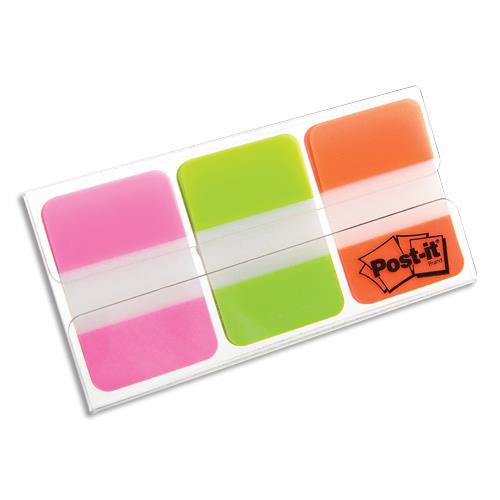 [512426] POST-IT Marque-pages POST-IT® rigides (3x22) couleurs vives