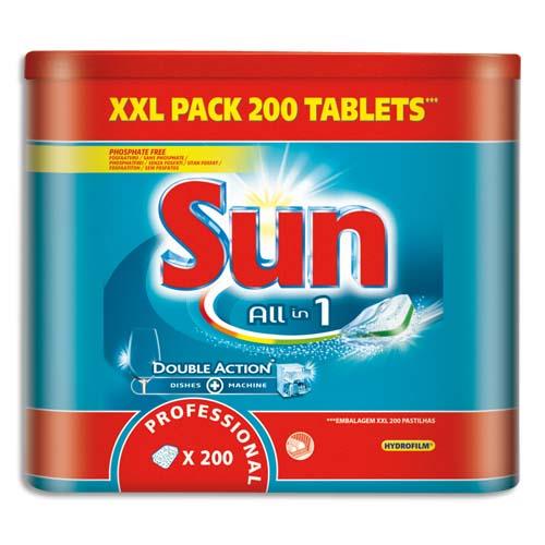 [517116] SUN PROFESSIONAL Boîte de 200 tablettes pour lave-vaisselle tout en un maxi pack