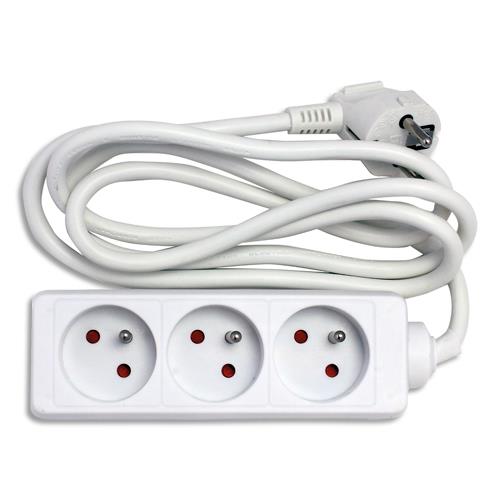 [519768] WONDAY Bloc multiprises électriques 3 prises électriques 1,5m (dont eco-taxe de 0,02 €)