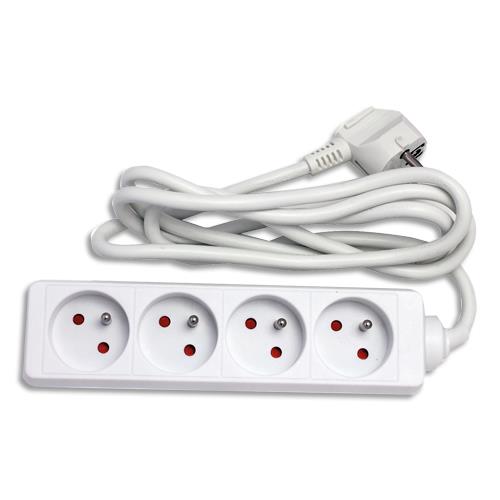 [519784] WONDAY Bloc multiprises électriques 4 prises électriques 1,5m GAE100362/B7505.04 (dont eco-taxe de 0,02 €)