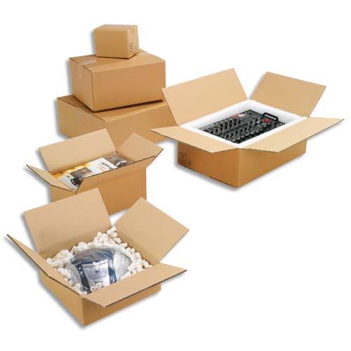 [521140] Paquet de 10 caisses américaines double cannelure en kraft écru - Dimensions : 50 x 40 x 30 cm