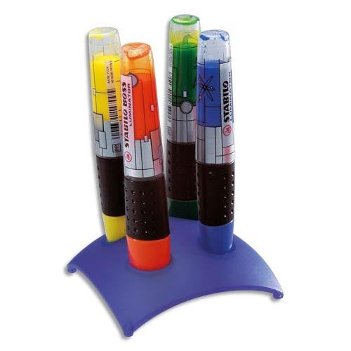 [527828] STABILO LUMINATOR surligneur pointe biseautée - Set de bureau de 4 surligneurs fluo - Coloris assortis