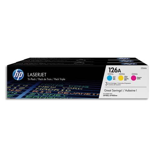[133579] HP Pack de 3 cartouches Laser couleur CF341A (dont eco-taxe de 0,20 €)