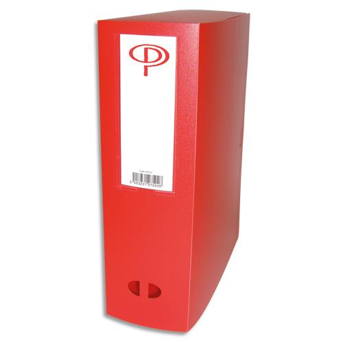 [529161] PERGAMY Boîte de classement dos de 10 cm, en polypropylène 7/10e. Coloris rouge
