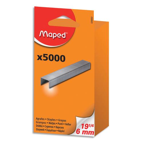 [530583] MAPED Boîte de 5000 Agrafes SP19 (6 mm) - jusqu'à 20 feuilles