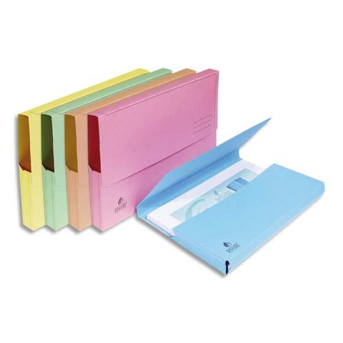 [532748] EXACOMPTA Paquet 10 chemises à poche SUPER en carte 210g. Coloris assortis pastels